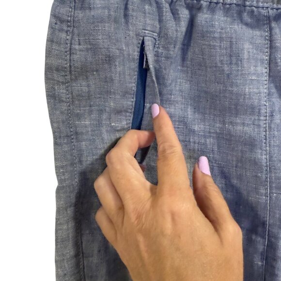 Athleta‎ Retreat Linen Jogger Chambray Blue Size 2P - Picture 3 of 10